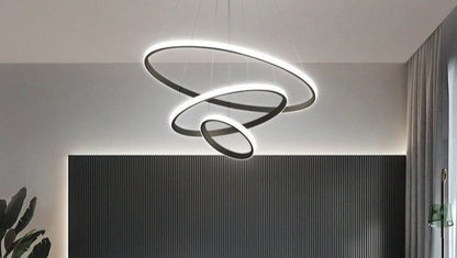 Stylish Spiral Crystal Ceiling Lamp With Round Rings