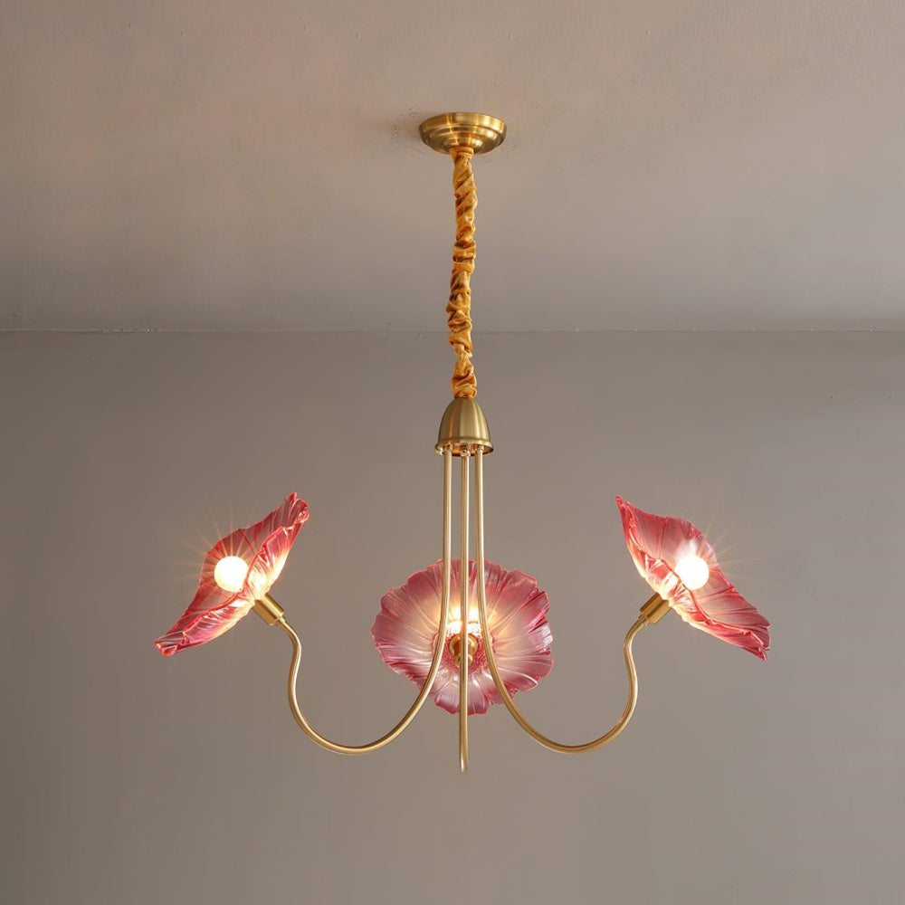 Modern Lotus Leaf Glass Living Room Chandelier 10