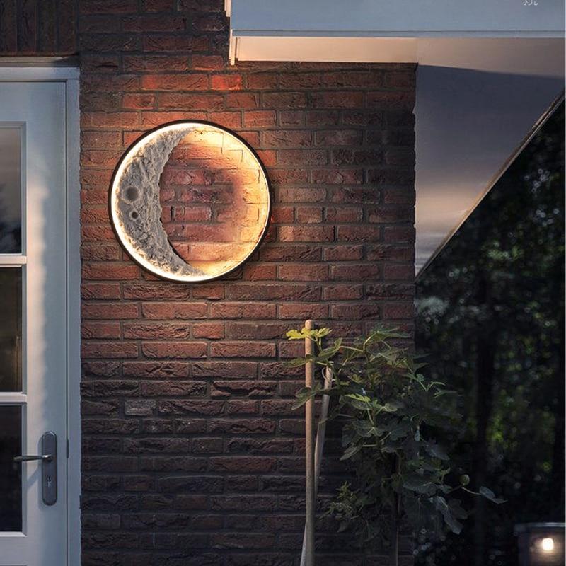 Silver Outdoor Moon LED Wall Lamp - Lusomart