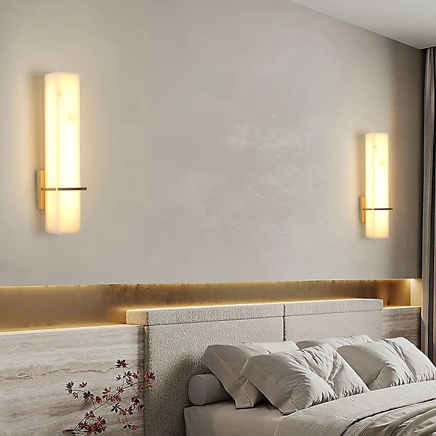 Tall Modern Wall Light With Warm LED Ambient Glow - Lusomart