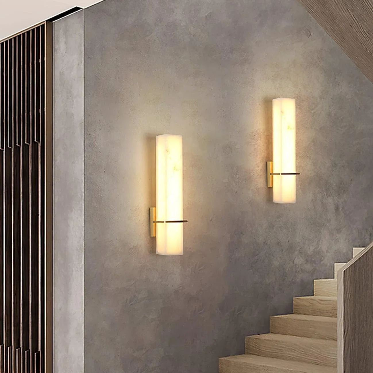 Tall Modern Wall Light With Warm LED Ambient Glow