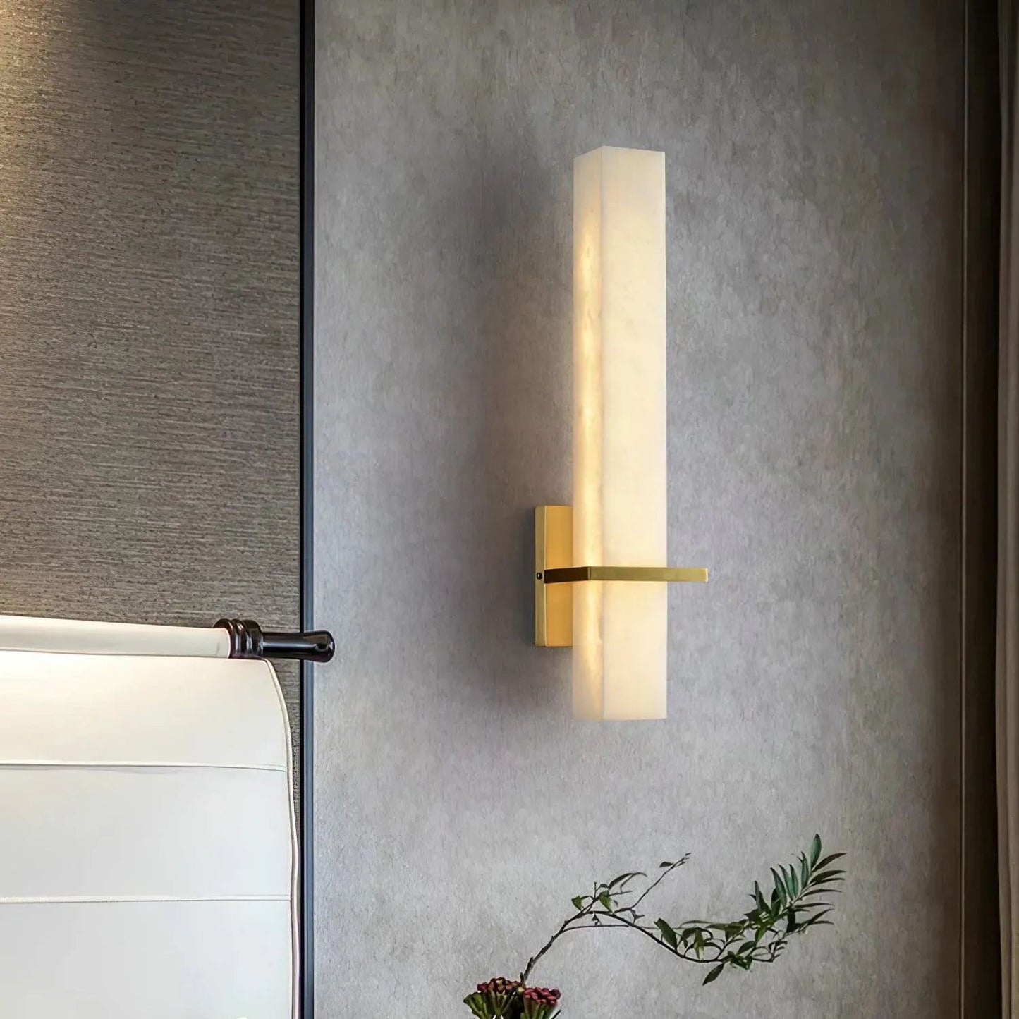 Tall Modern Wall Light With Warm LED Ambient Glow
