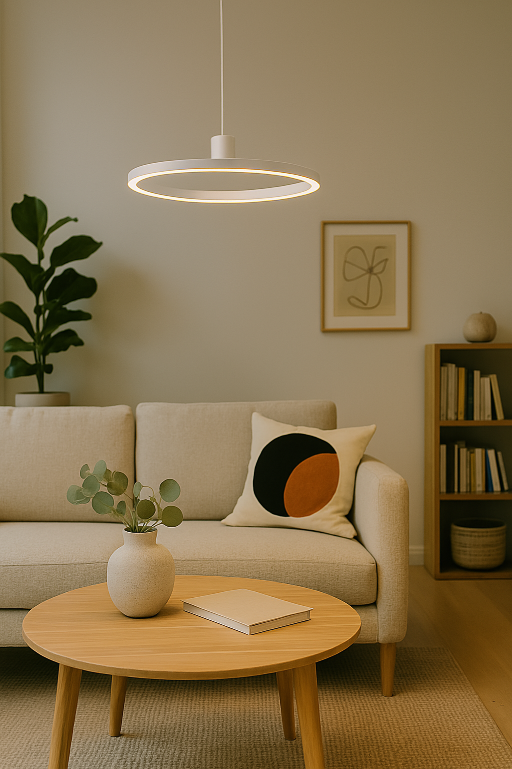 Bright Round LED Pendant Light for Home and Office