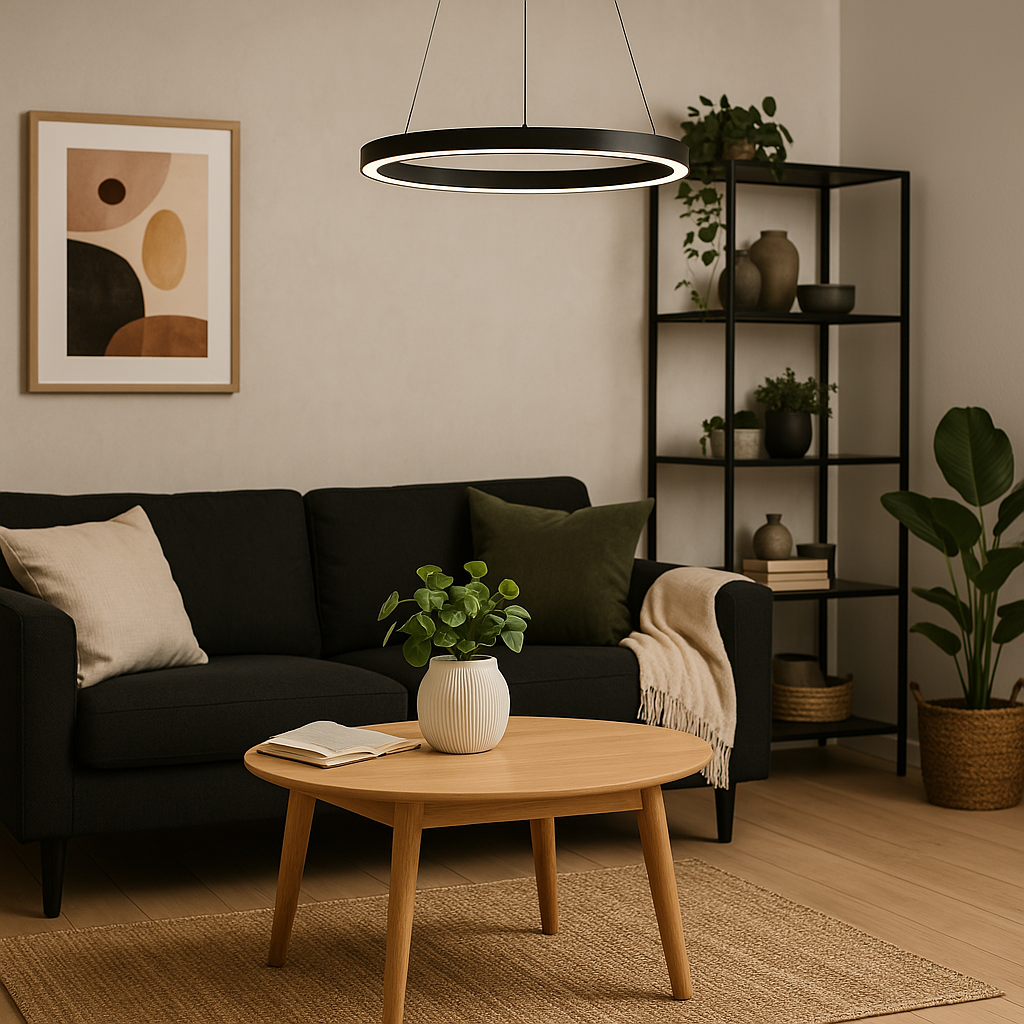 Bright Round LED Pendant Light for Home and Office