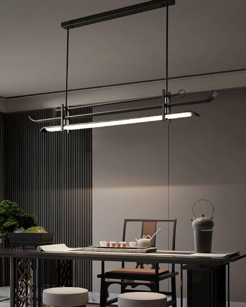 Modern Linear Pendant Light Fixtures for Dining Areas