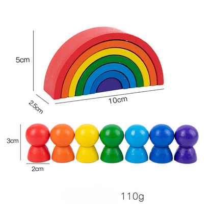 Montessori color wooden building blocks 13