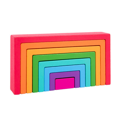 Montessori color wooden building blocks 3