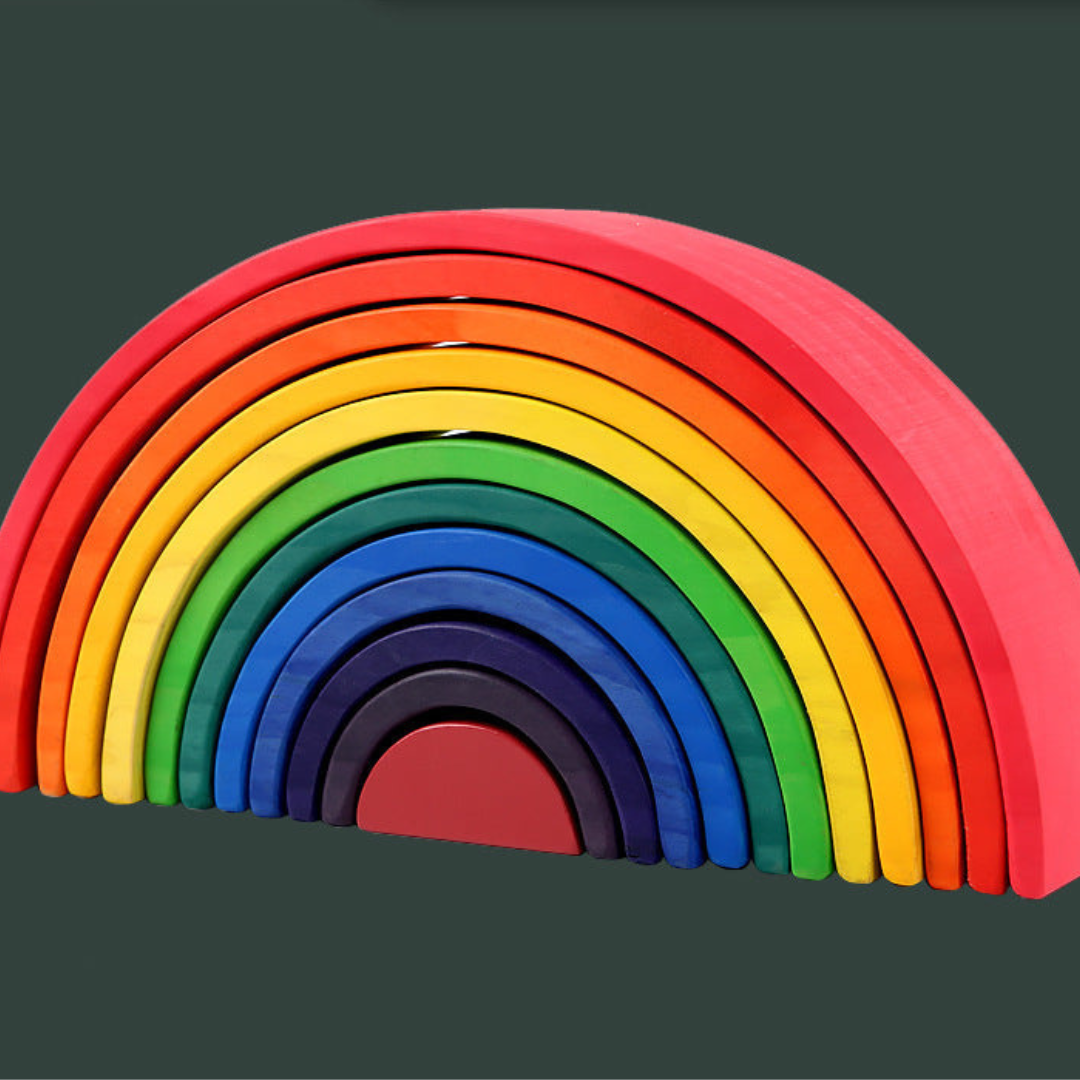 Montessori color wooden building blocks 4