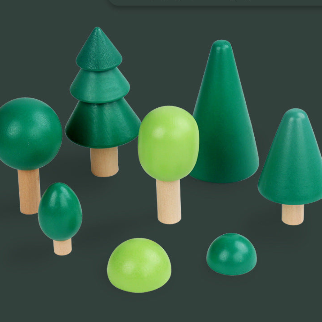 Montessori color wooden building blocks 7