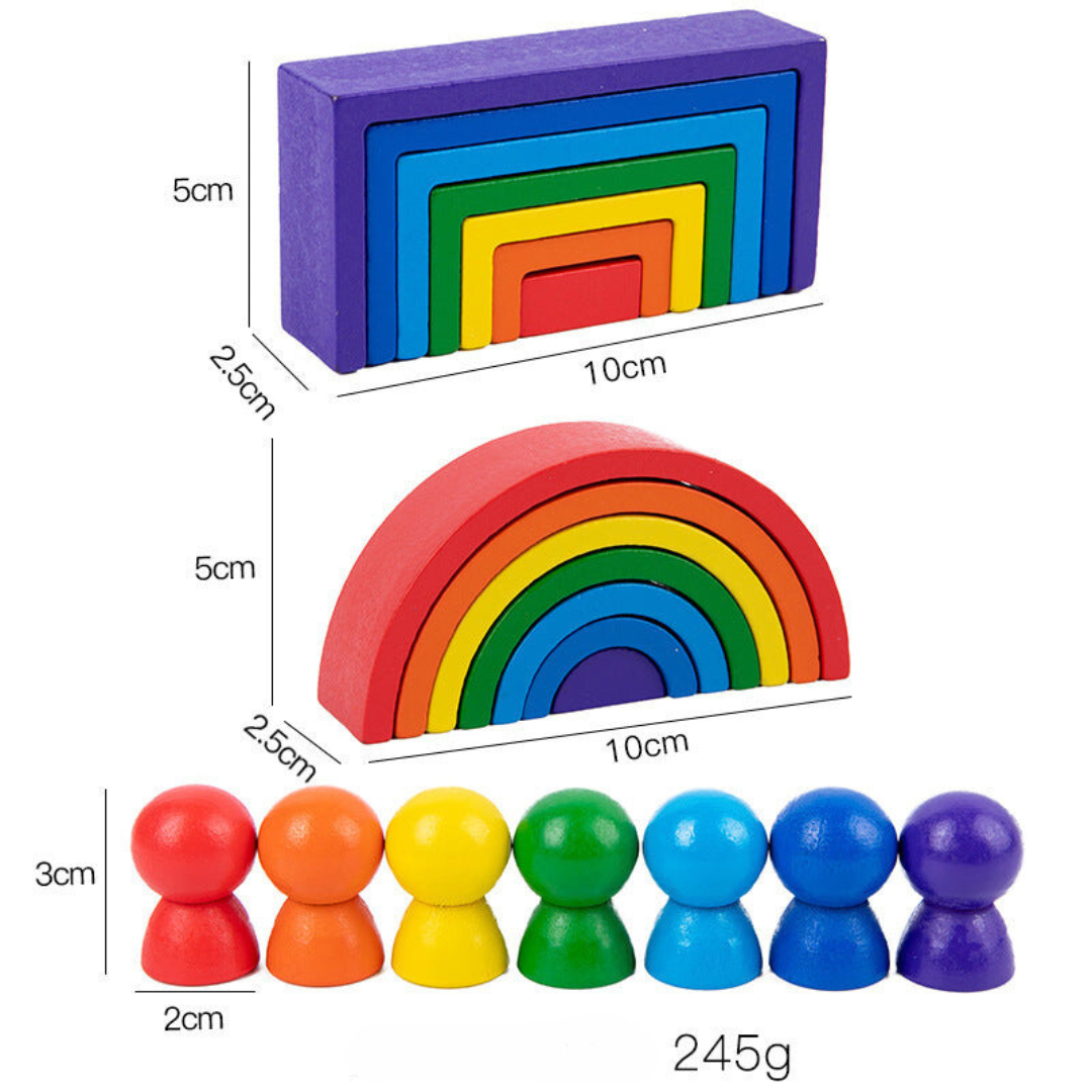 Montessori color wooden building blocks 8