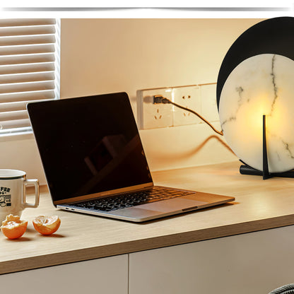 MoonLuxe – Elegant Alabaster Disk Lamp 5
