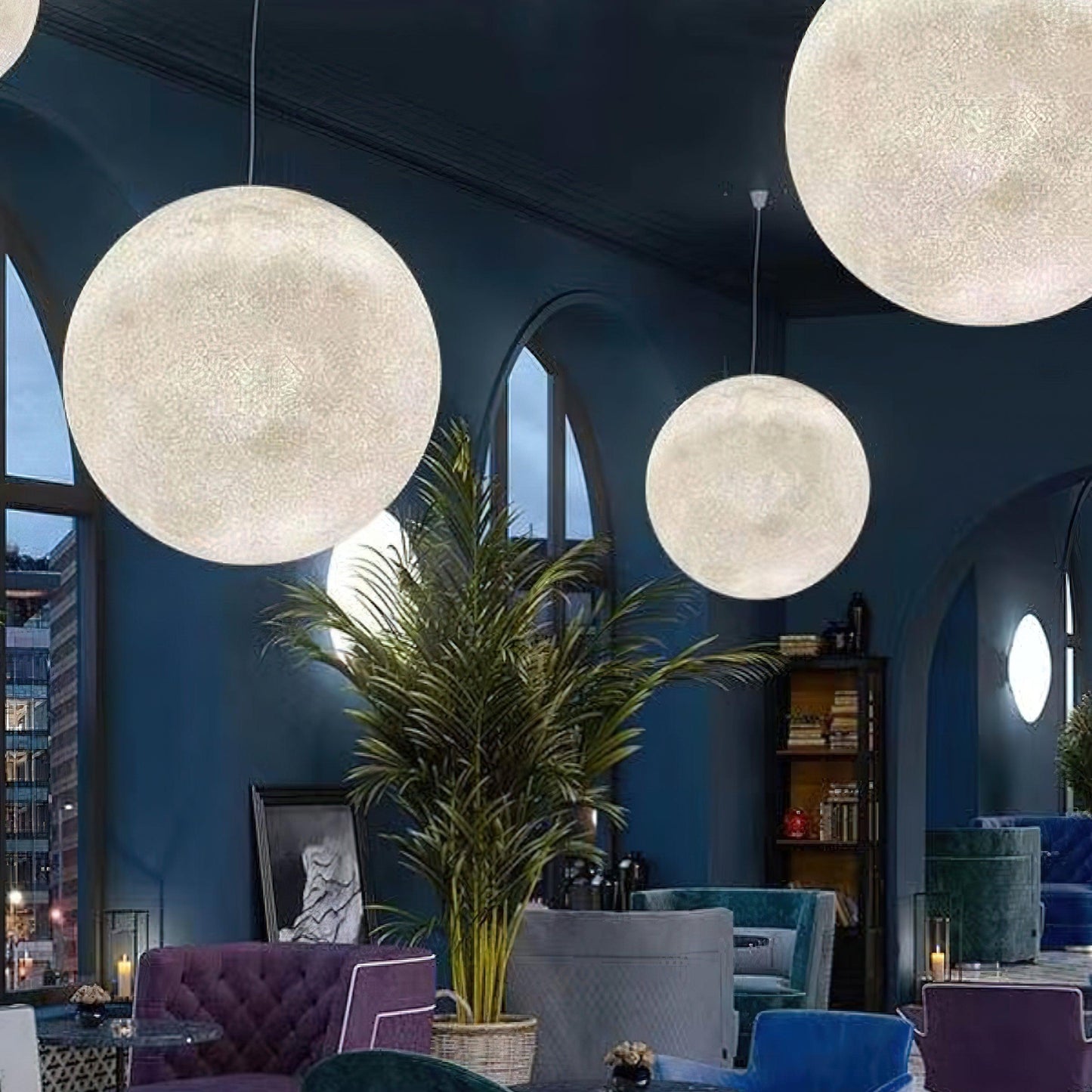Warm Glow Moon Pendant Light for Home Decor