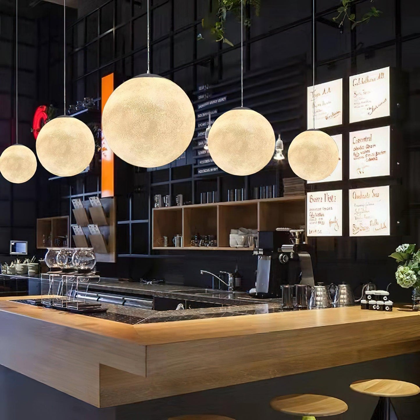 Warm Glow Moon Pendant Light for Home Decor