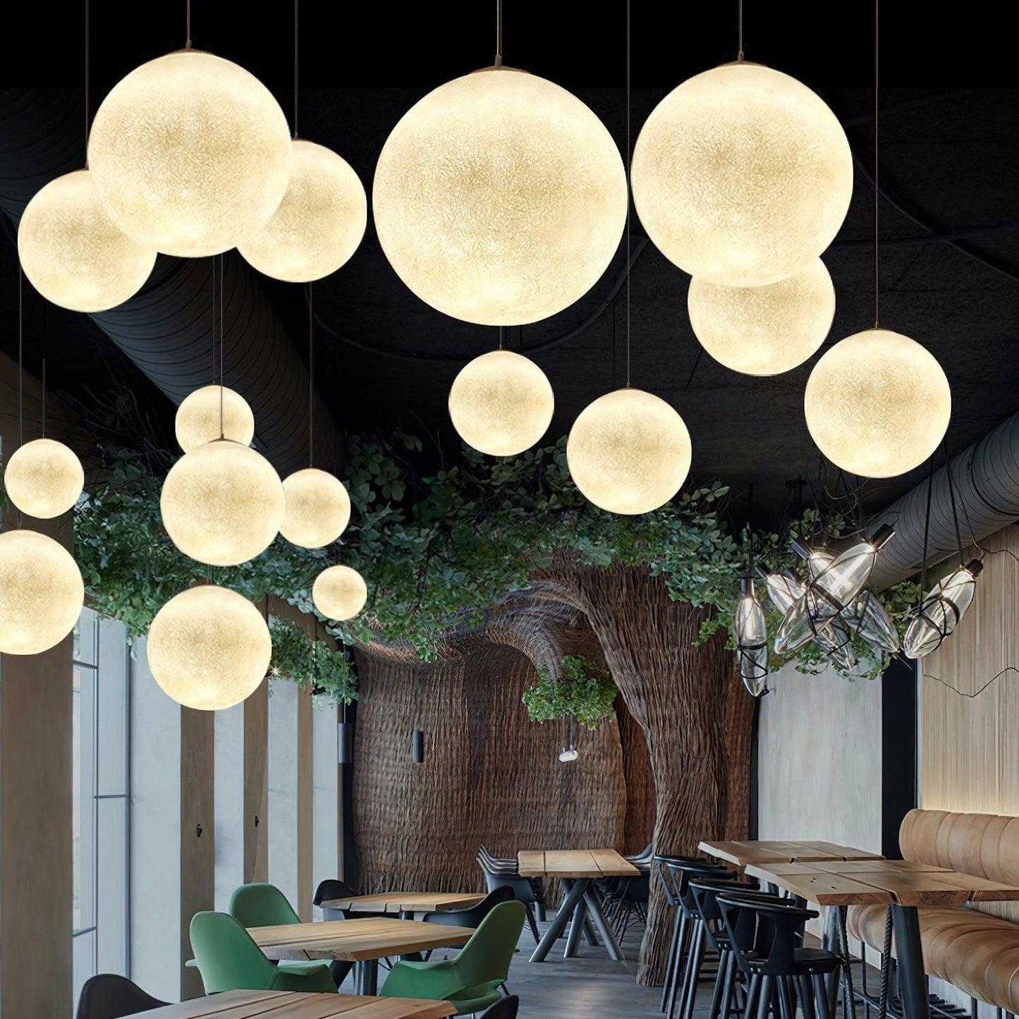Warm Glow Moon Pendant Light for Home Decor