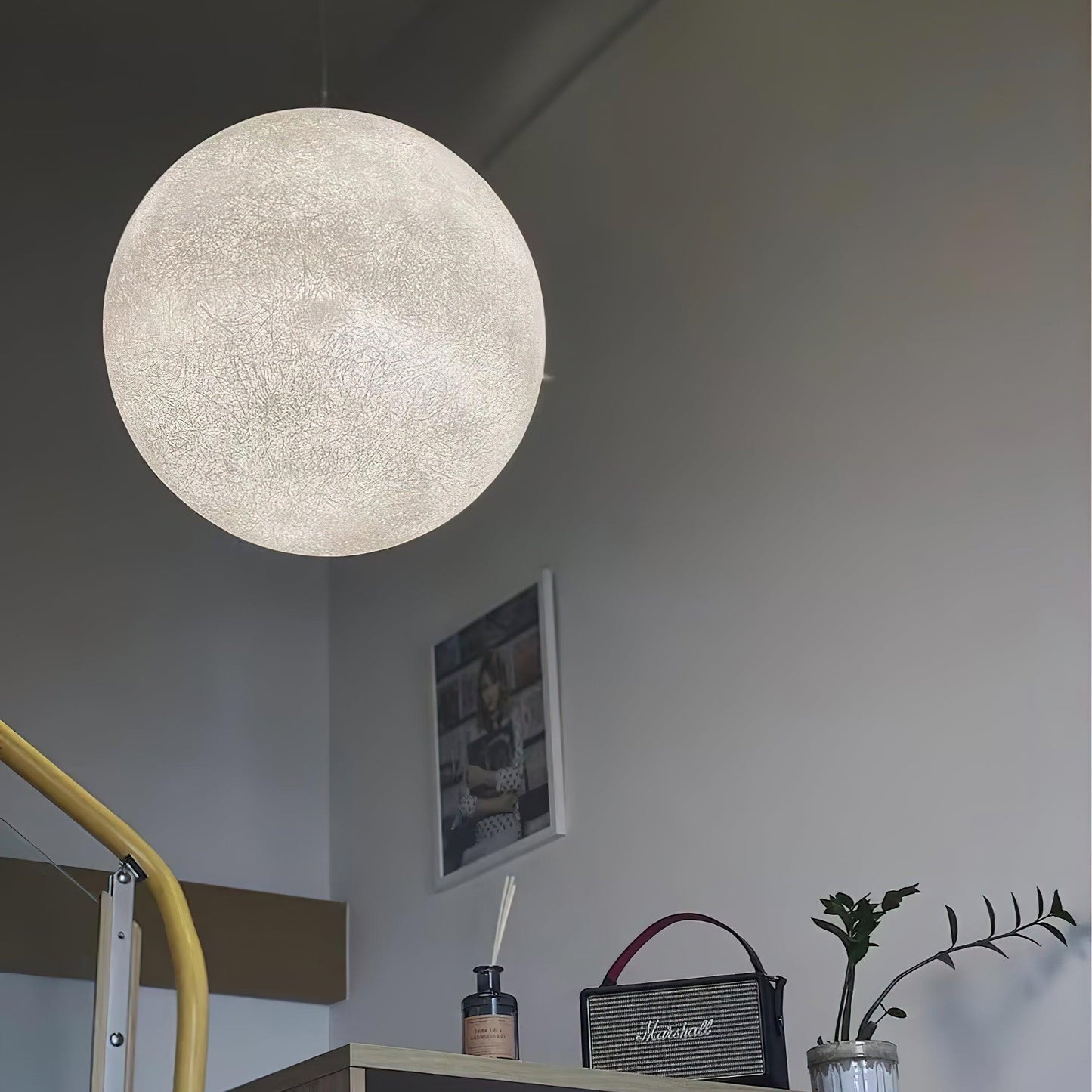 Warm Glow Moon Pendant Light for Home Decor