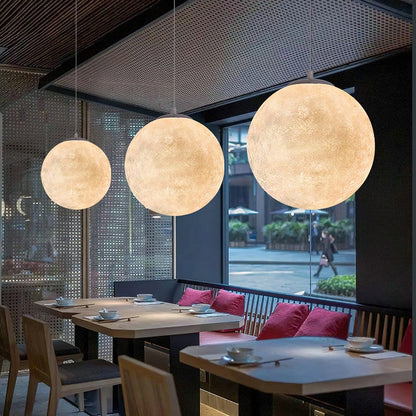 Warm Glow Moon Pendant Light for Home Decor