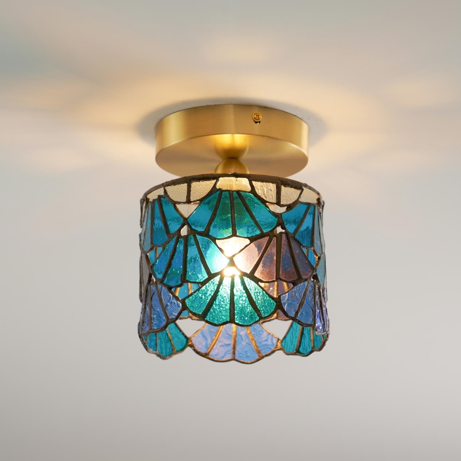 MosaicGlow | Charming Colorful Tiffany Ceiling Light Fixture 7