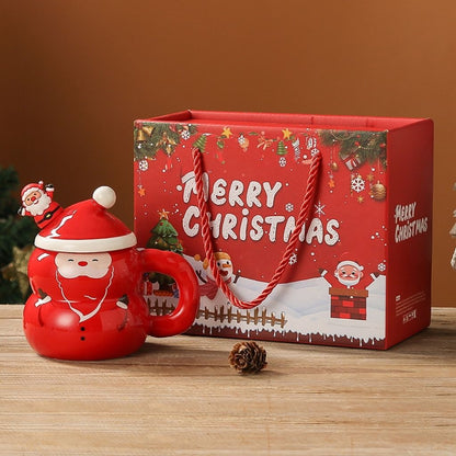  Holiday drinkware with festive lid and handle for hot chocolate and coffee