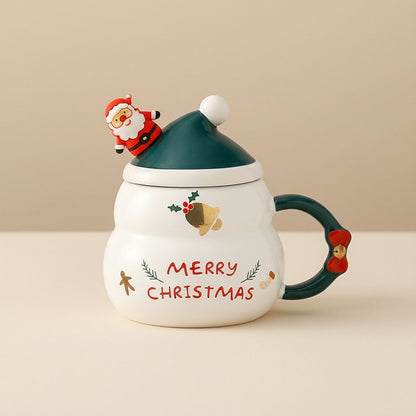 Holiday Red Ceramic Coffee Mug Set - Lusomart