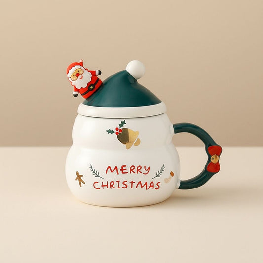Holiday Red Ceramic Coffee Mug Set - Lusomart