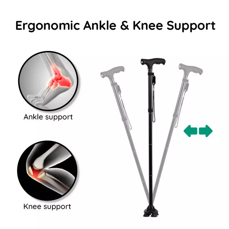 Compact Folding LED Walking Stick
