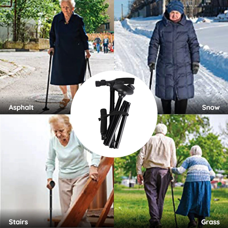 Compact Folding LED Walking Stick