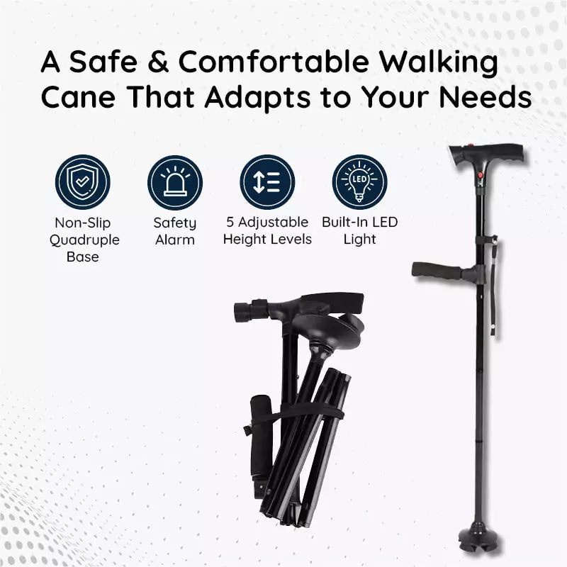 Compact Folding LED Walking Stick