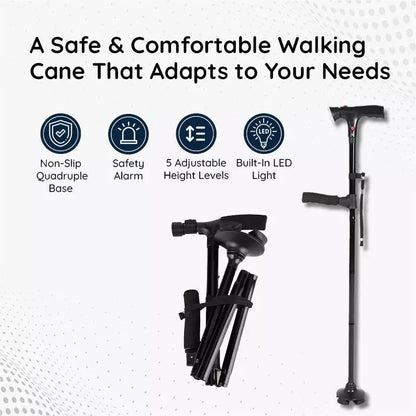 Compact Folding LED Walking Stick