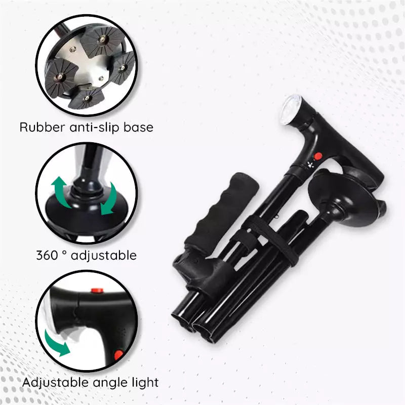 Compact Folding LED Walking Stick