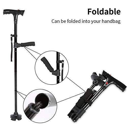 Portable LED Folding Walking Stick for Daily Support
