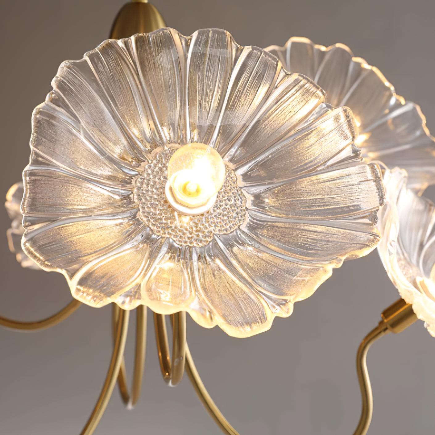 Elegant Glass Floral Pendant Light Fixture