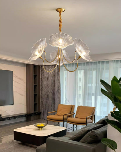 Elegant Glass Floral Pendant Light Fixture