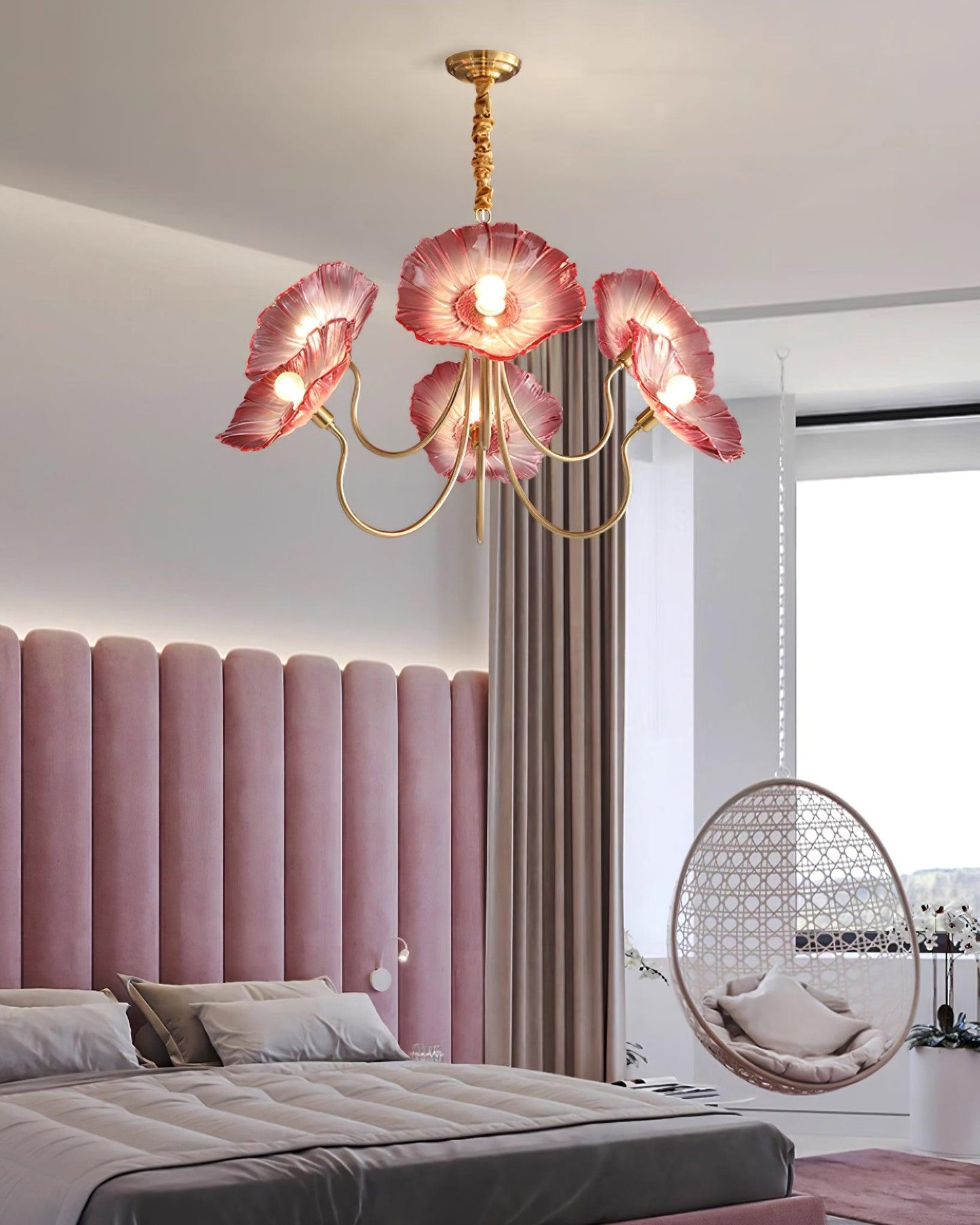 Elegant Glass Floral Pendant Light Fixture