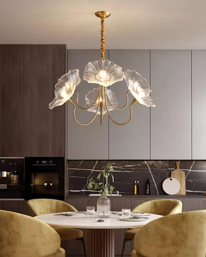 Elegant Glass Floral Pendant Light Fixture