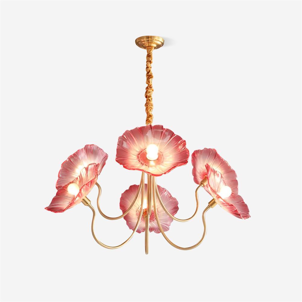 Elegant Glass Floral Pendant Light Fixture