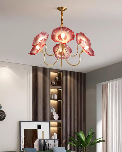 Elegant Glass Floral Pendant Light Fixture