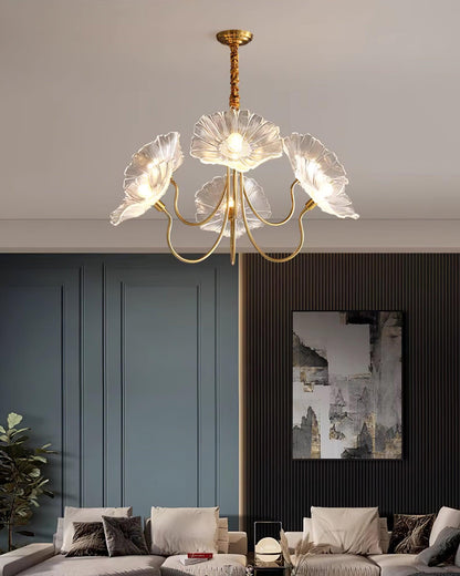 Elegant Glass Floral Pendant Light Fixture