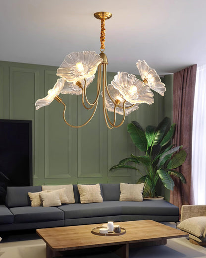 Elegant Glass Floral Pendant Light Fixture