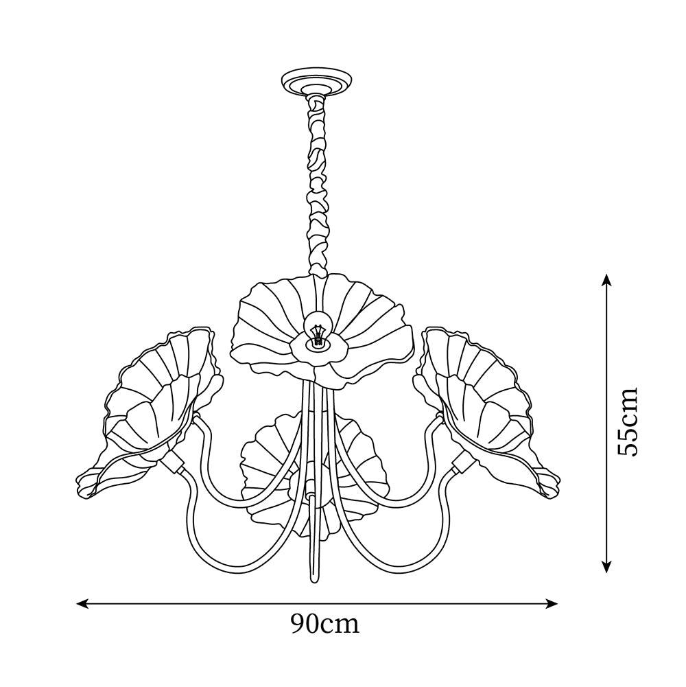Elegant Glass Floral Pendant Light Fixture
