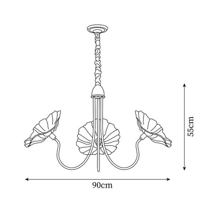 Elegant Glass Floral Pendant Light Fixture