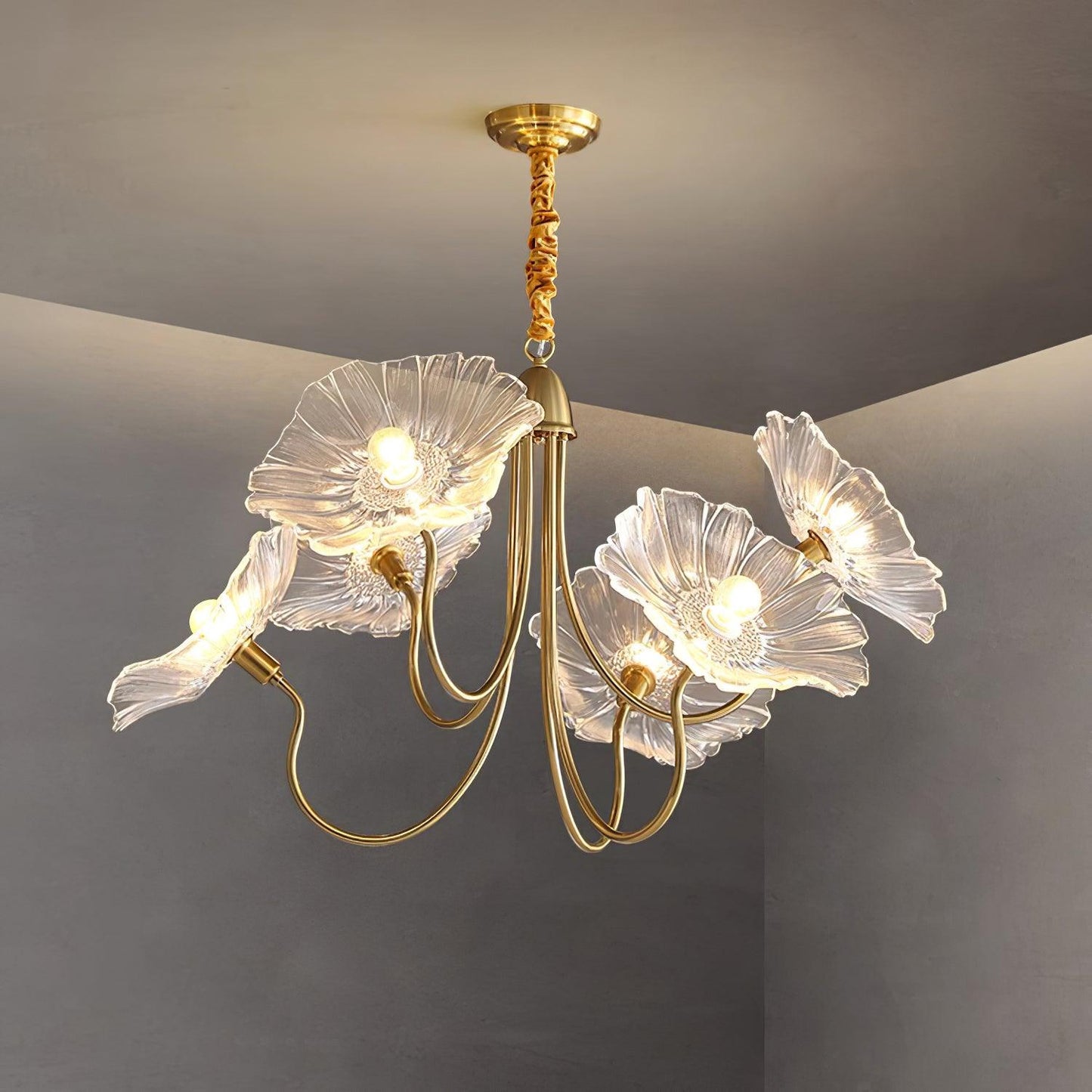 Elegant Glass Floral Pendant Light Fixture