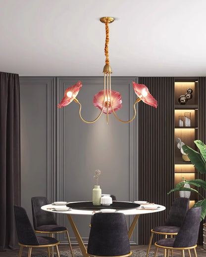 Elegant Glass Floral Pendant Light Fixture