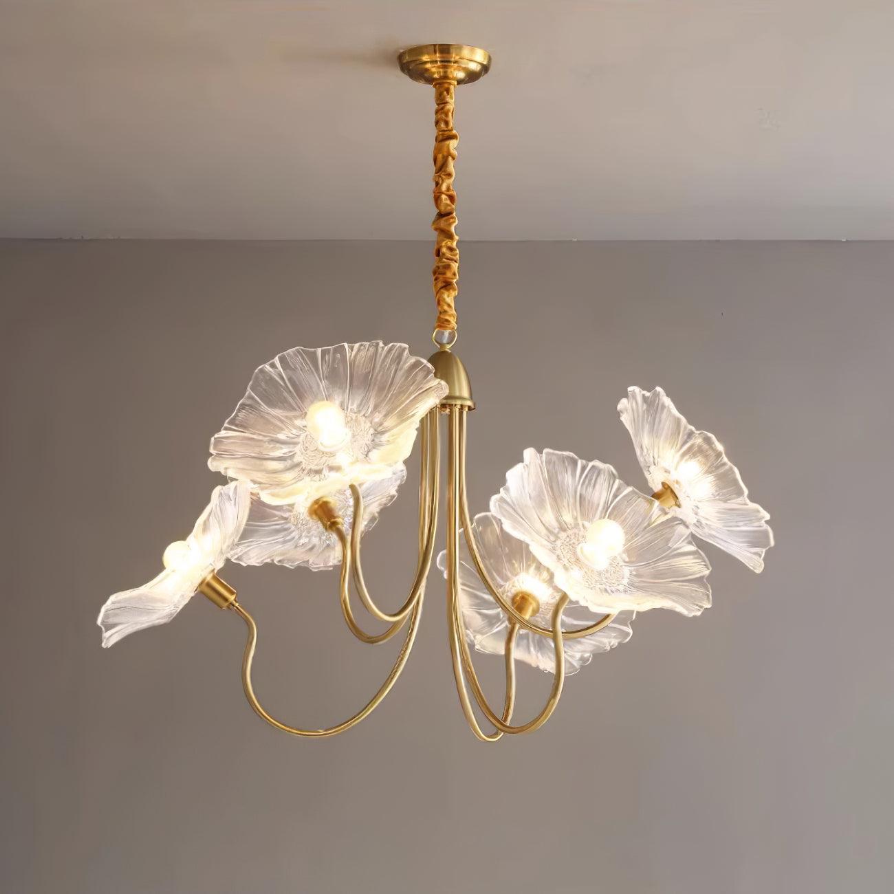 Elegant Glass Floral Pendant Light Fixture