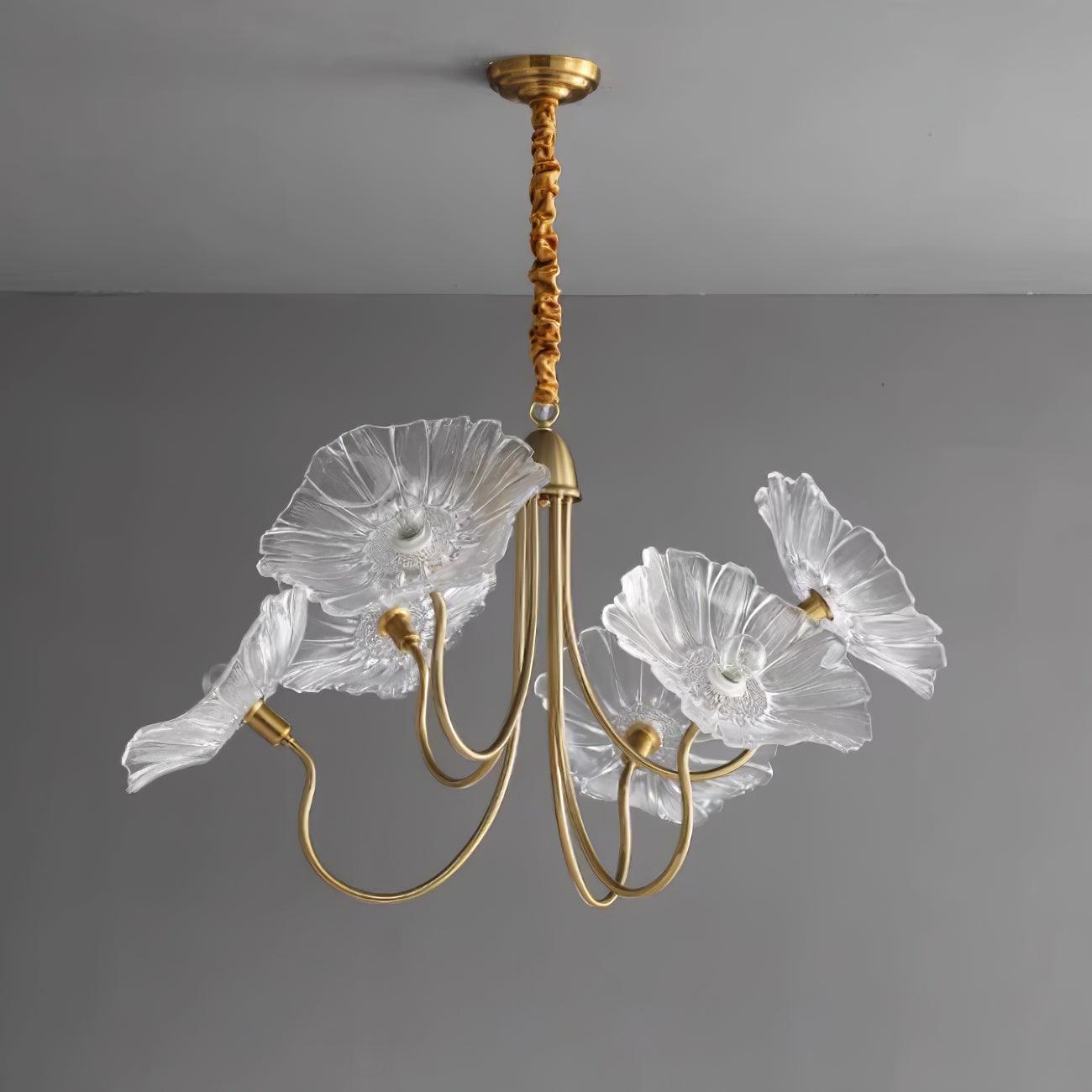 Elegant Glass Floral Pendant Light Fixture