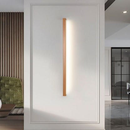 Slim Wooden Frame Bathroom Wall Light Mirror Lamp