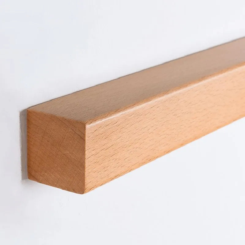 Slim Wooden Frame Bathroom Wall Light Mirror Lamp