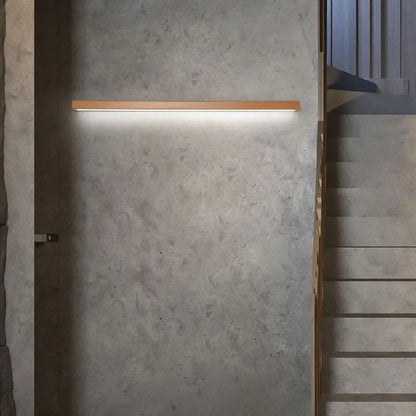 Slim Wooden Frame Bathroom Wall Light Mirror Lamp