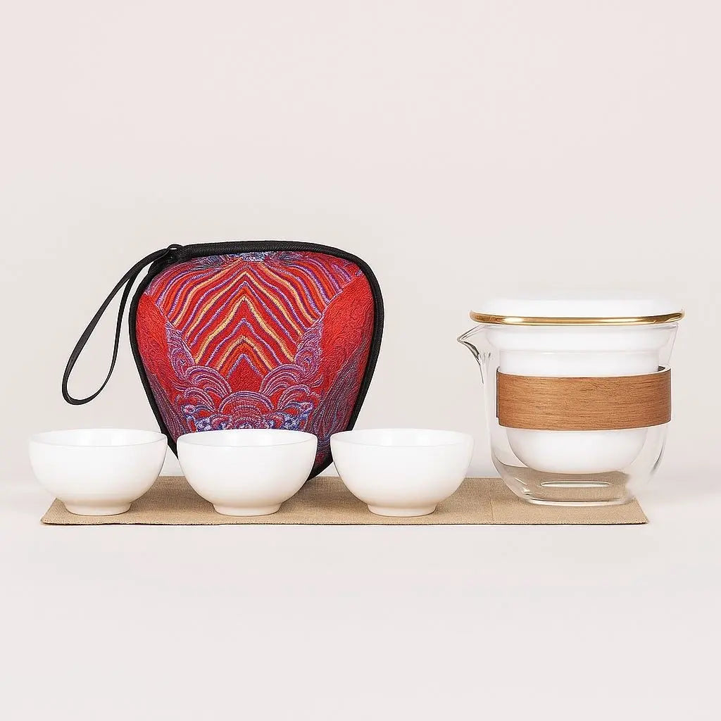 Luxury Chinese Ceramic Portable Tea Set - Lusomart