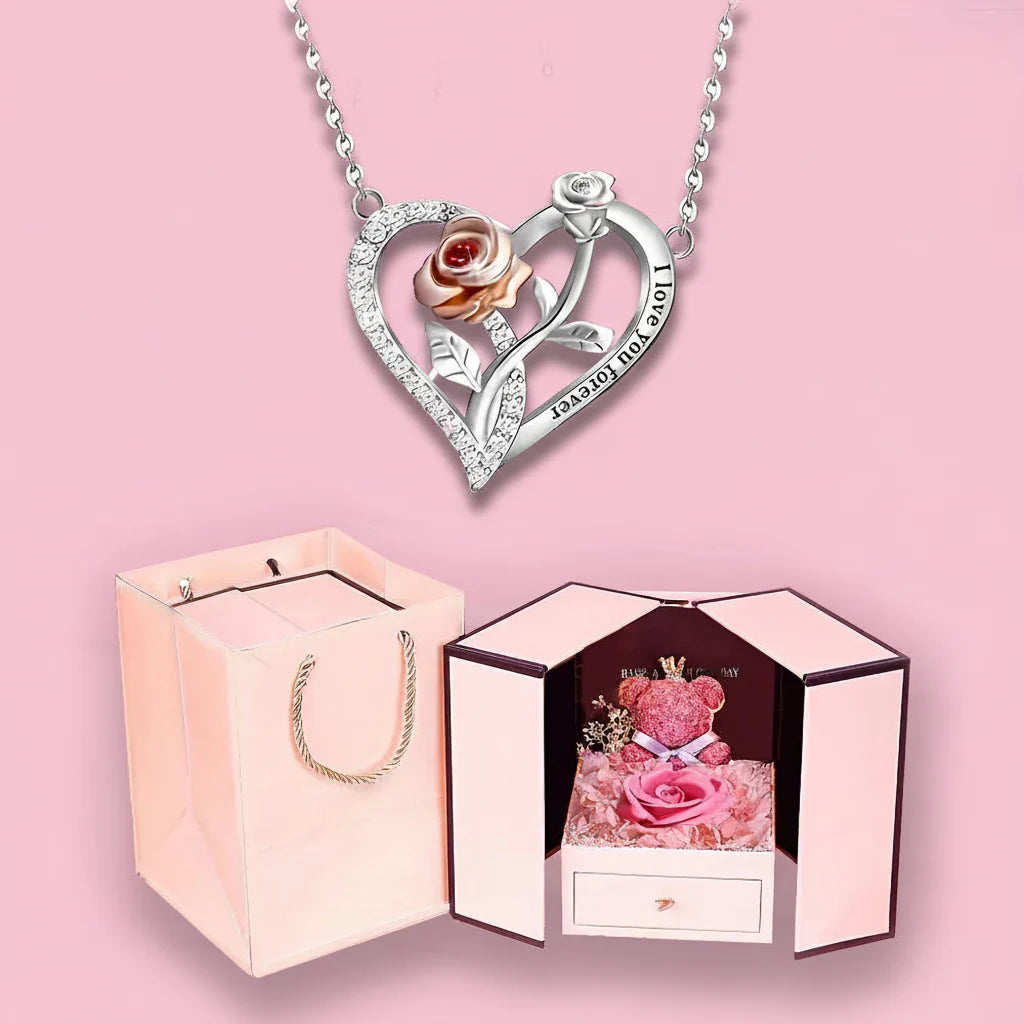 Lovely Heart Shaped Silver Necklace For Her
