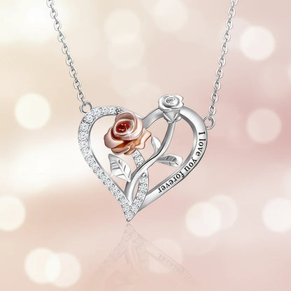 Lovely Heart Shaped Silver Necklace For Her - Lusomart